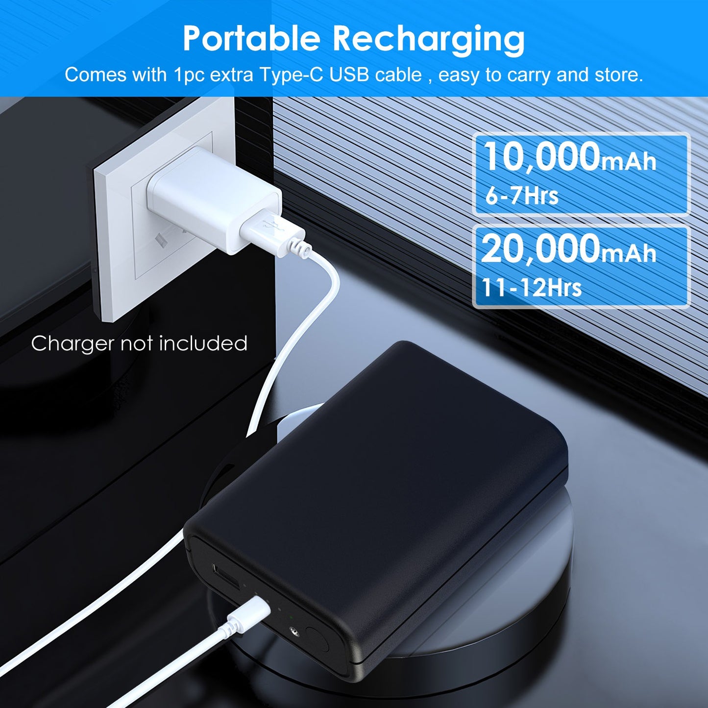 1Pc 10,000mAh OR 20,000mAh 5V 2A Power Bank For Heated Jackets Vests Pants Gloves Scarves DC 7.4V 2A Heated Clothing Replacement Battery Pack For Men Women